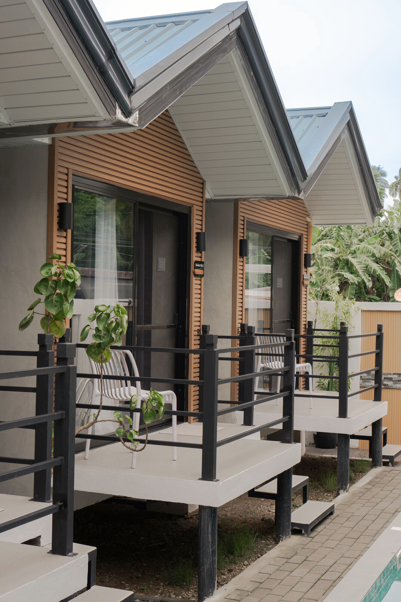 Nagomi villa balconies beside the dipping pool